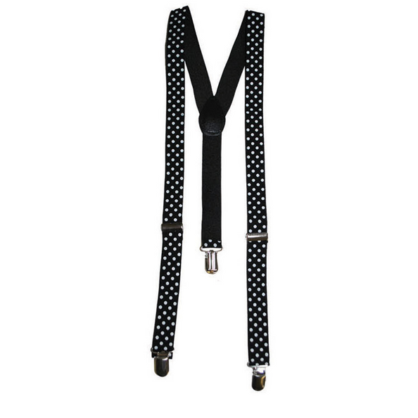 Funny Fashion Zwarte bretels met stippen