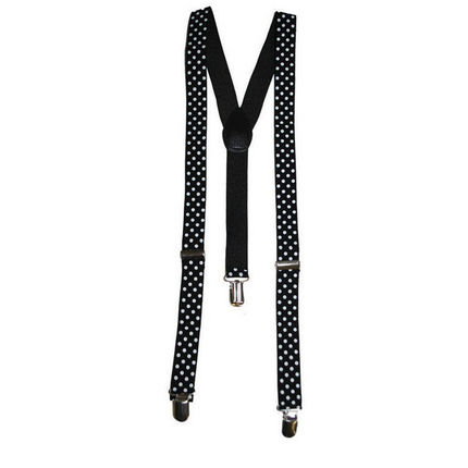 Funny Fashion Zwarte bretels met stippen