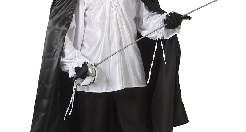 Funny Fashion Zwarte cape Zorro met glans