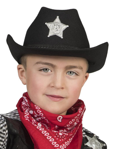 Funny Fashion Zwarte cowboyhoed Tom kinderen