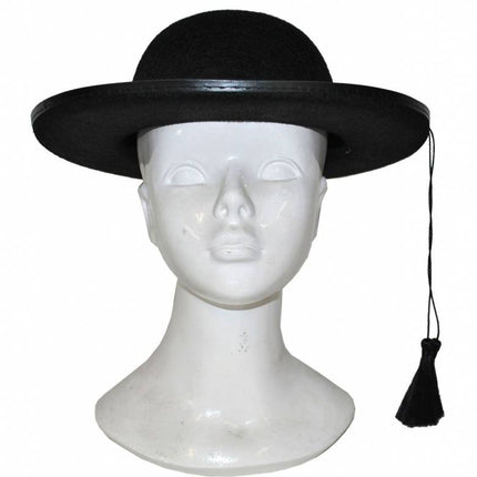 Funny Fashion Zwarte hoed priester met kwast