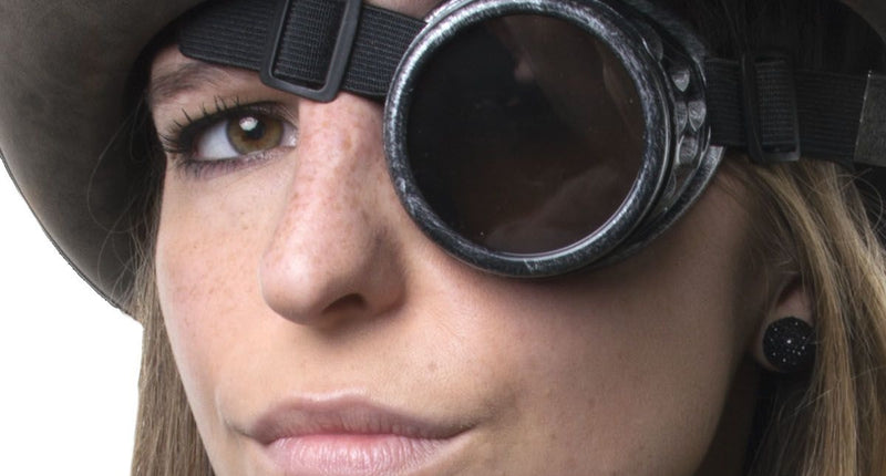 Funny Fashion Zwarte monocle steampunk bril