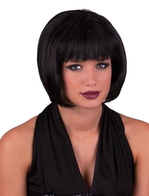 Funny Fashion Zwarte pruik Sexy Holly boblijn