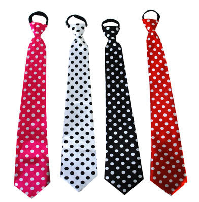 Funny Fashion Zwarte stropdas met witte stippen