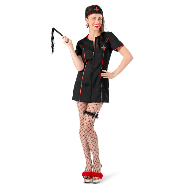 Funny Fashion Zwarte verpleegstersjurk Betty