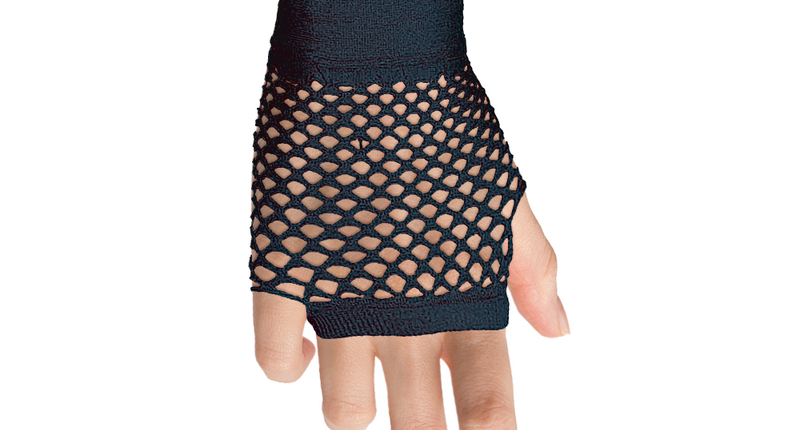 Funny Fashion Zwarte visnet handschoenen kort model