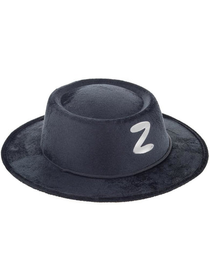 Funny Fashion Zwarte Zorro hoed kids