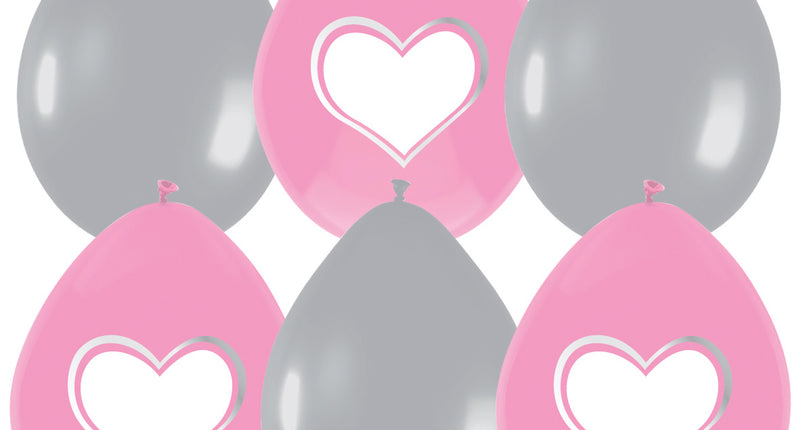 Haza Witbaard Ballonnen baby meisje beschrijfbaar 6 stuks