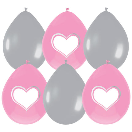 Haza Witbaard Ballonnen baby meisje beschrijfbaar 6 stuks