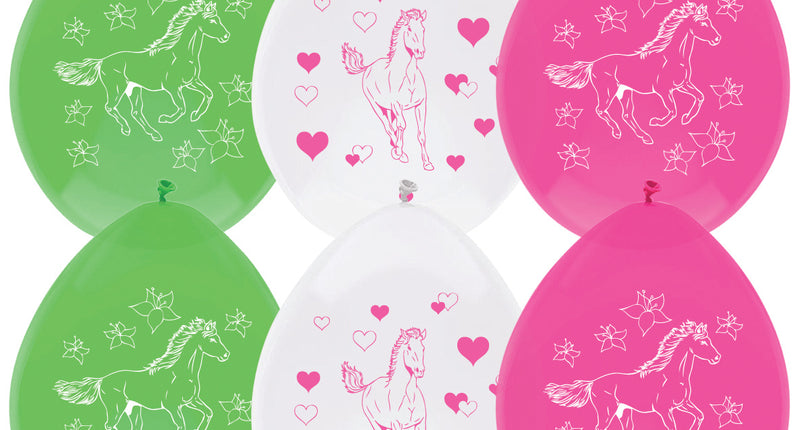 Haza Witbaard Ballonnen Paarden 6 stuks 30 cm
