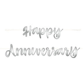 Haza Witbaard Happy anniversary banner zilver