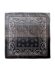 PartyXplosion Bandana met kleurverloop zwart/wit 56 x 56 cm