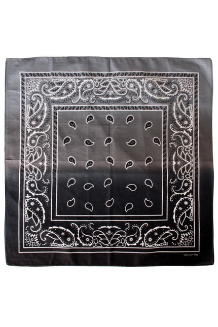 PartyXplosion Bandana met kleurverloop zwart/wit 56 x 56 cm