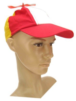 PartyXplosion Baseball cap propeller rood/wit/geel