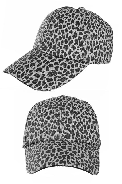 PartyXplosion Baseballcap panter glitter zilver