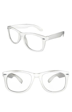 PartyXplosion Blues Brother bril wit met blanke glazen