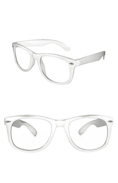 PartyXplosion Blues Brother bril wit met blanke glazen