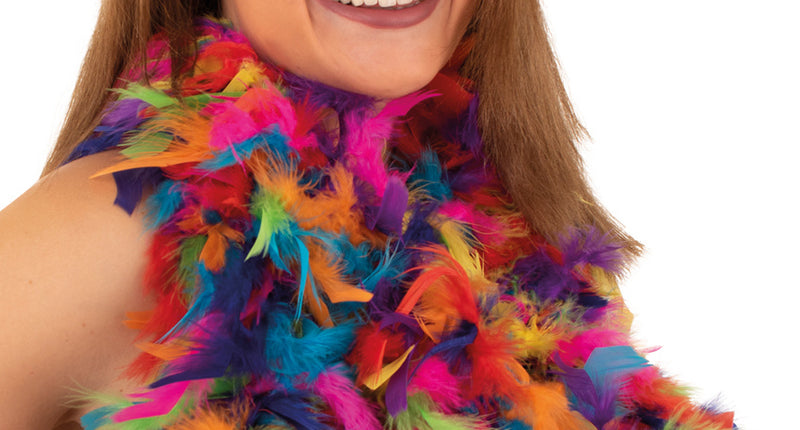PartyXplosion Boa regenboog met roze 180 cm. 50 g