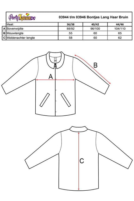 PartyXplosion Bontjas lang haar bruin