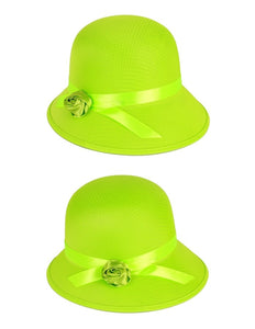 PartyXplosion Dameshoed bol met roosje groen