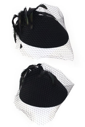 PartyXplosion Dameshoed wolvilt zwart met gaas en