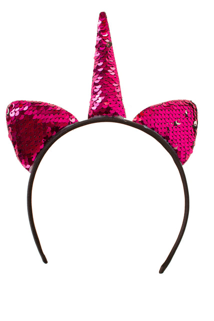 PartyXplosion Diadeem Eenhoorn pailletten roze