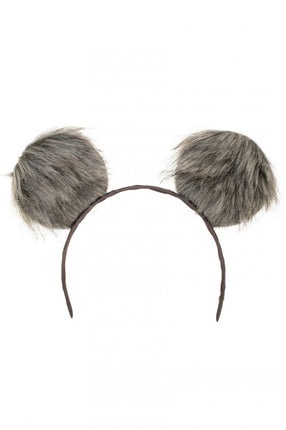 PartyXplosion Diadeem grote pluche oren in grijs