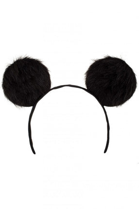 PartyXplosion Diadeem grote pluche oren zwart