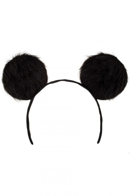 PartyXplosion Diadeem grote pluche oren zwart