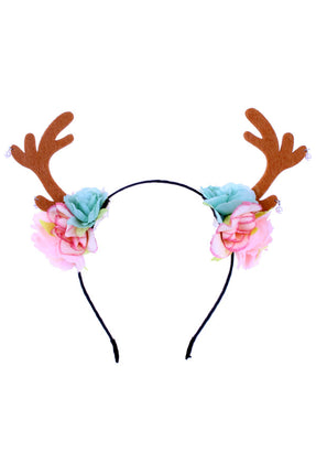 PartyXplosion Diadeem hertje met bloemen