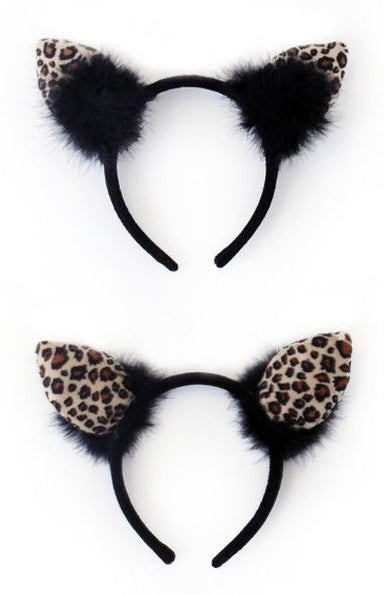 PartyXplosion Diadeem luipaard met zwarte pluche