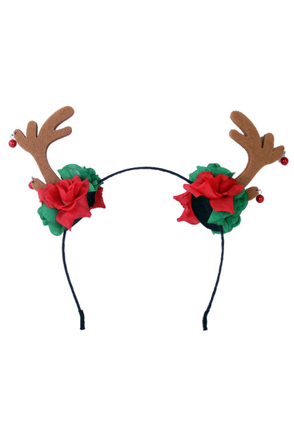 PartyXplosion Diadeem rendier met bloemen