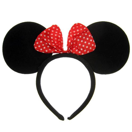 PartyXplosion Diadeem zwarte muizen oren met strikje