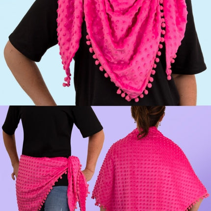 PartyXplosion Driehoek sjaal Bubble Neon roze