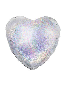PartyXplosion Folie ballon hart zilver  nr. 18 45.7cm