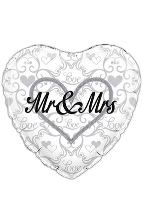 PartyXplosion Folie ballon holografisch Mr. en Mrs. 45.7cm