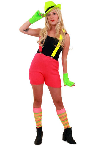 PartyXplosion Gebreide korte broek fluor  roze