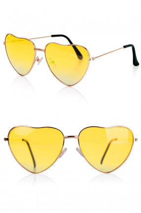 PartyXplosion Gele hartjes bril