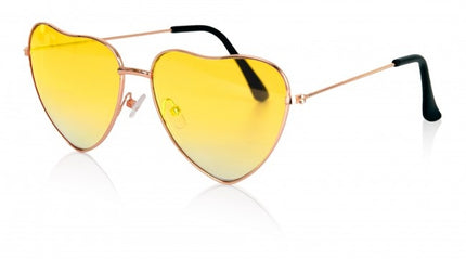 PartyXplosion Gele hartjes bril