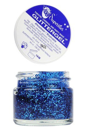 PartyXplosion Glitter gel blauw metallic Superstar