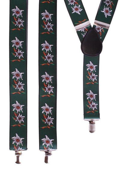 PartyXplosion Groene oktoberfeest bretel met edelweiss