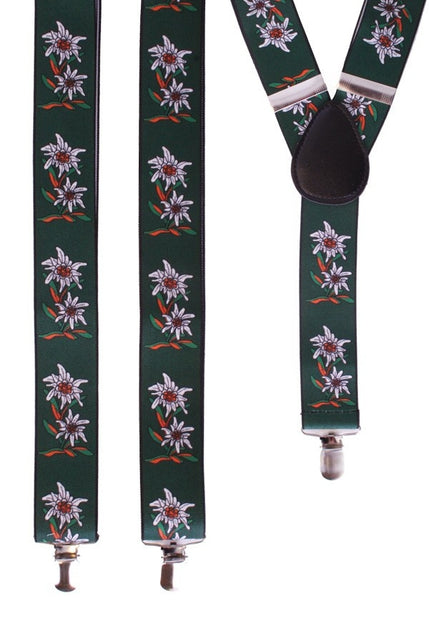 PartyXplosion Groene oktoberfeest bretel met edelweiss