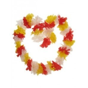 PartyXplosion Hawaii krans in rood wit geel