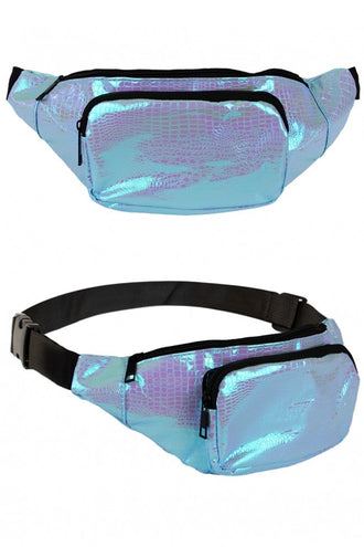 PartyXplosion Heuptasje slangeleer print turquois