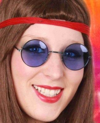 PartyXplosion Hippie bril blauwe glazen