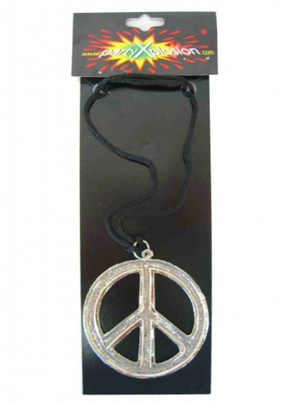 PartyXplosion Hippie ketting peace metaal