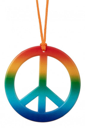 PartyXplosion Hippie ketting regenboog peace