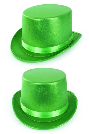 PartyXplosion Hoge hoed metallic groen