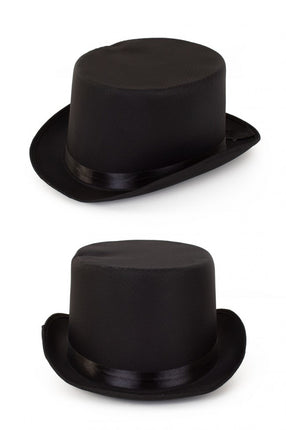 PartyXplosion Hoge hoed satijn de luxe zwart