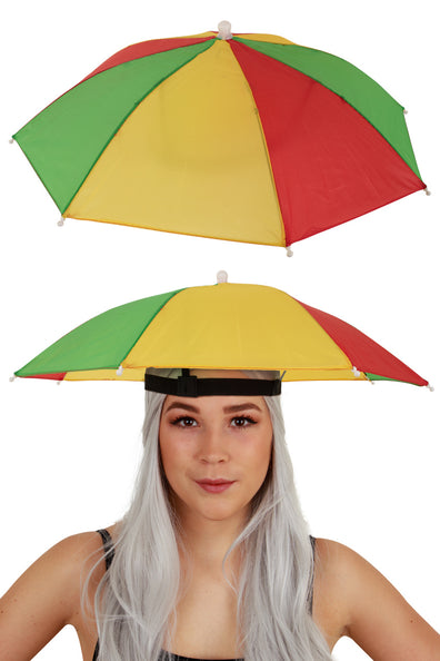 PartyXplosion Hoofd paraplu rood geel groen